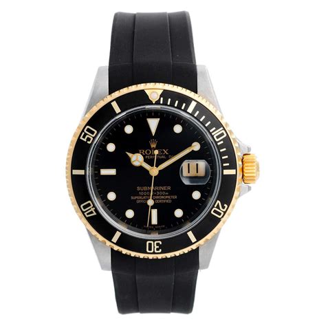 rolex submariner two tone rubber strap|genuine rolex submariner watch bands.